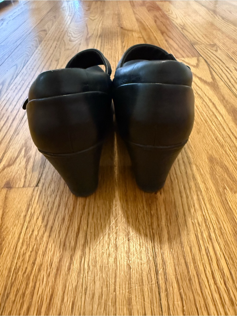 Clarks Black Mary Jane Block Heel Shoes - Picture 4 of 7